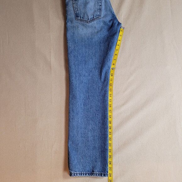FRAME Jeans Le Slouch Biodegradable Size 24 Blue Straight Leg Button Fly 29x28.5 - Picture 4 of 13